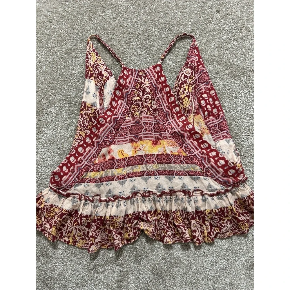 Free People Women's XS Brighter Than Sunshine Printed Tank Boho Festival
